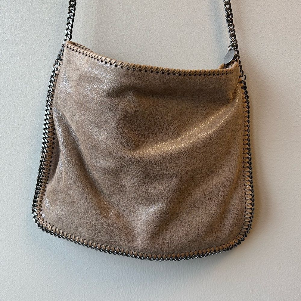 Stella McCartney Tan Chain-Trimmed Shoulder Bag